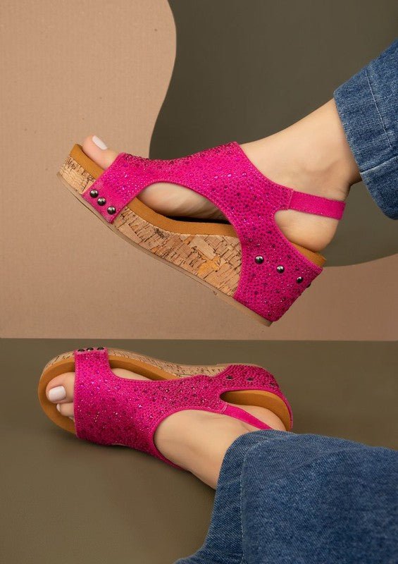 Barbara Rhinestone Covered Wedges - Mythical Kitty Boutique