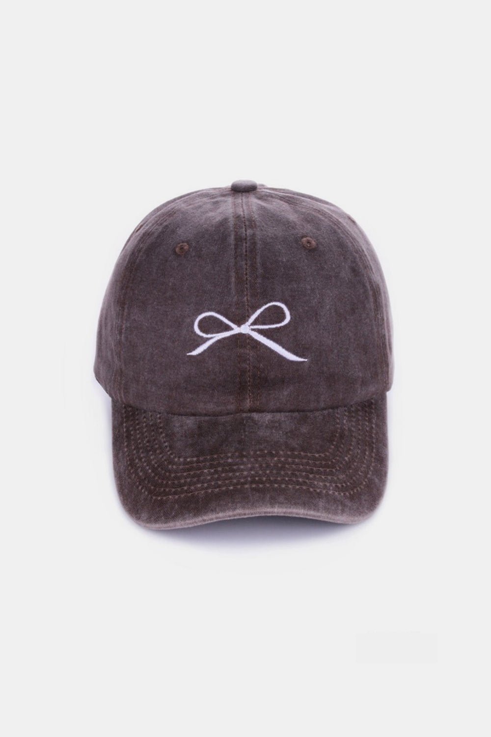 Zenana Bow Embroidered Washed Cotton Caps - Mythical Kitty Boutique
