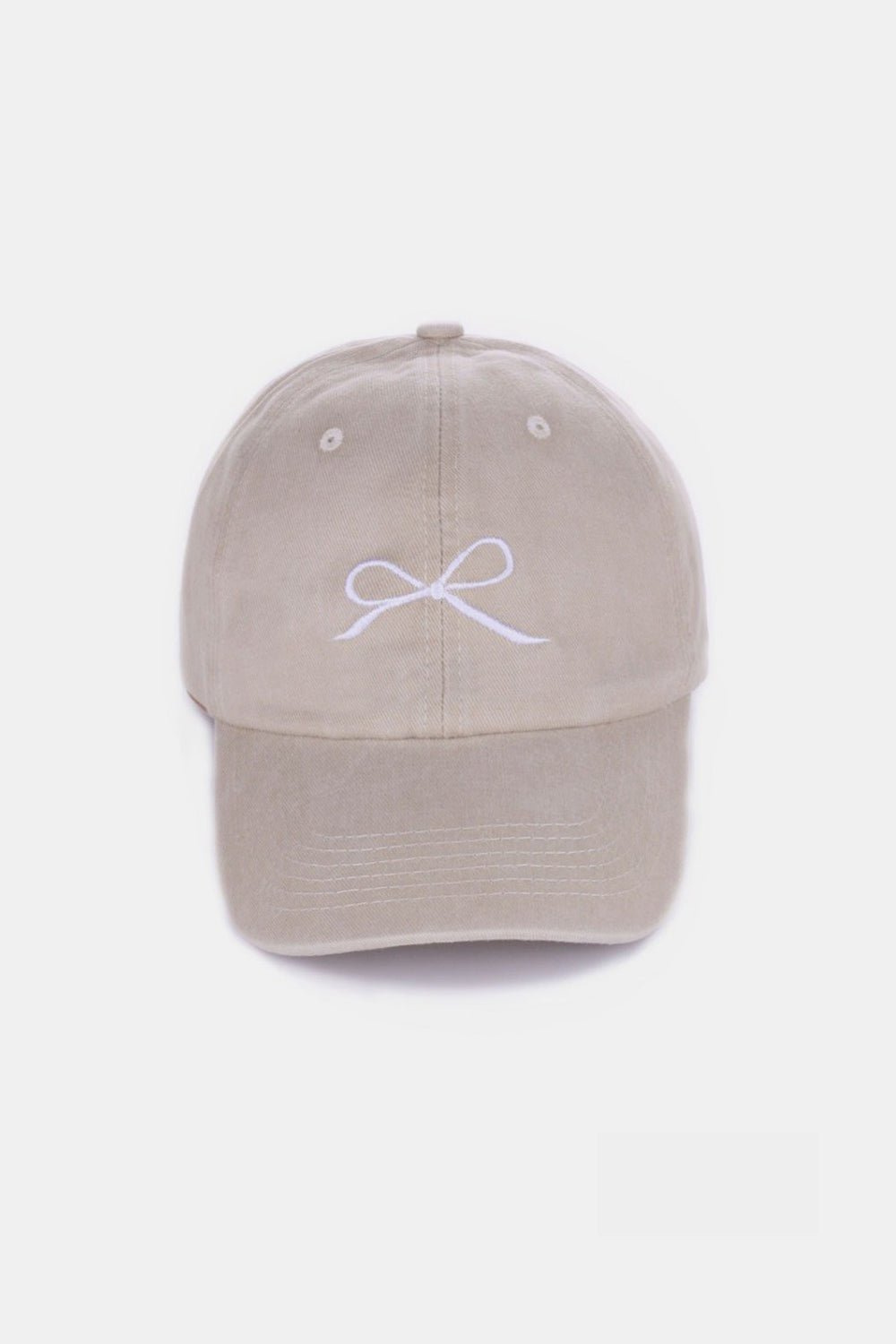 Zenana Bow Embroidered Washed Cotton Caps - Mythical Kitty Boutique