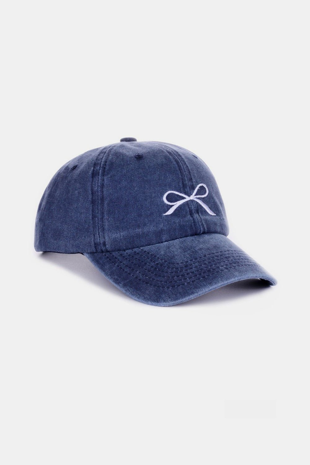 Zenana Bow Embroidered Washed Cotton Caps - Mythical Kitty Boutique