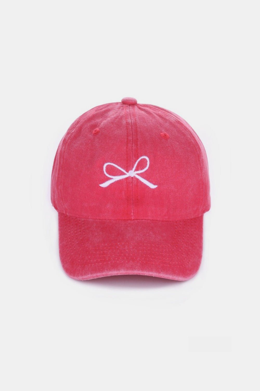 Zenana Bow Embroidered Washed Cotton Caps - Mythical Kitty Boutique
