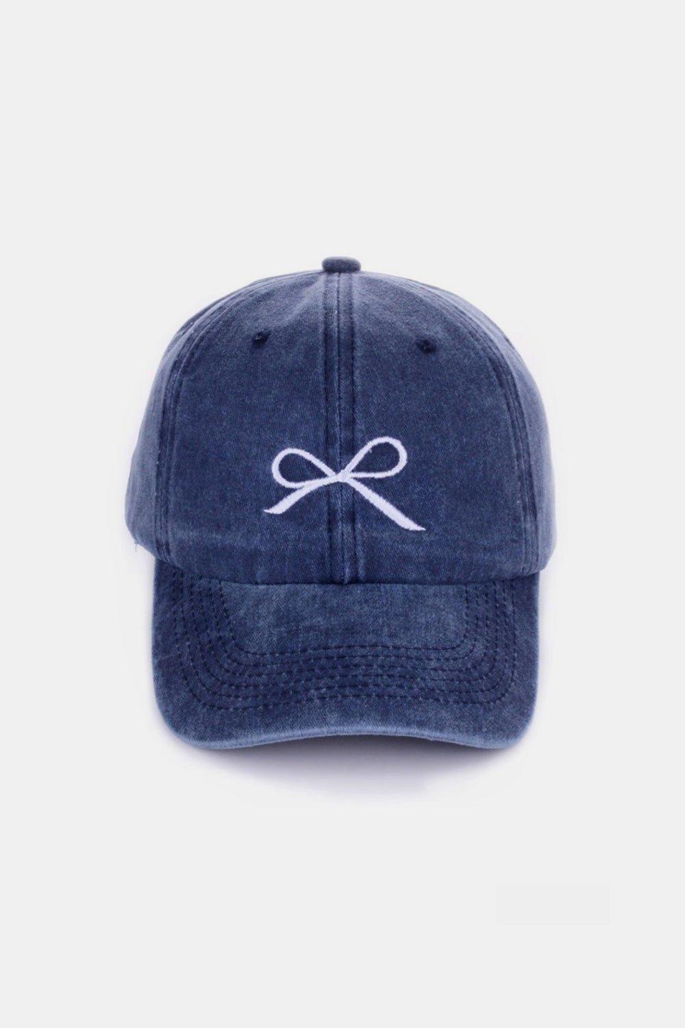 Zenana Bow Embroidered Washed Cotton Caps - Mythical Kitty Boutique