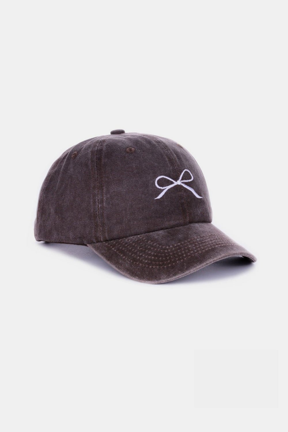Zenana Bow Embroidered Washed Cotton Caps - Mythical Kitty Boutique