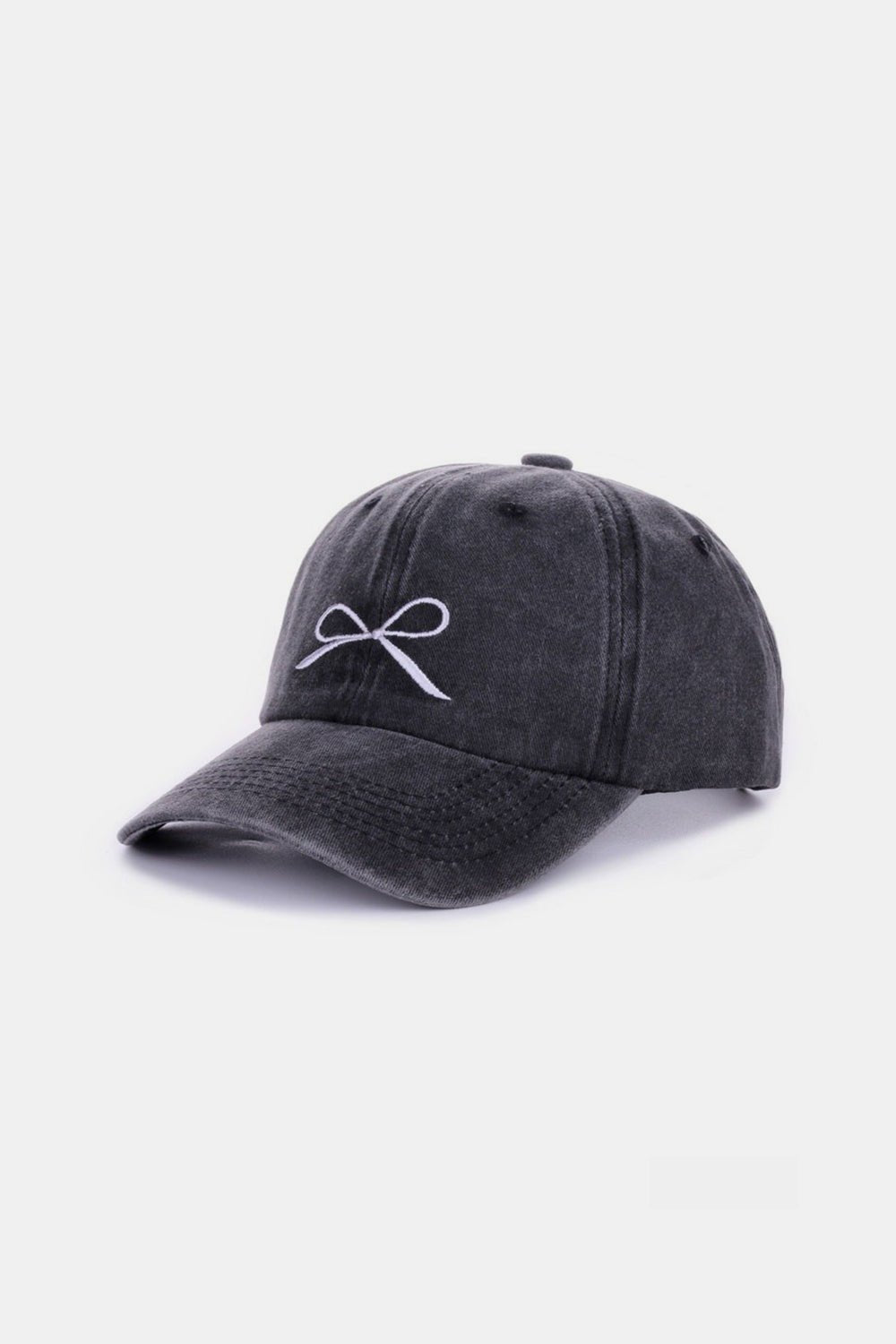 Zenana Bow Embroidered Washed Cotton Caps - Mythical Kitty Boutique