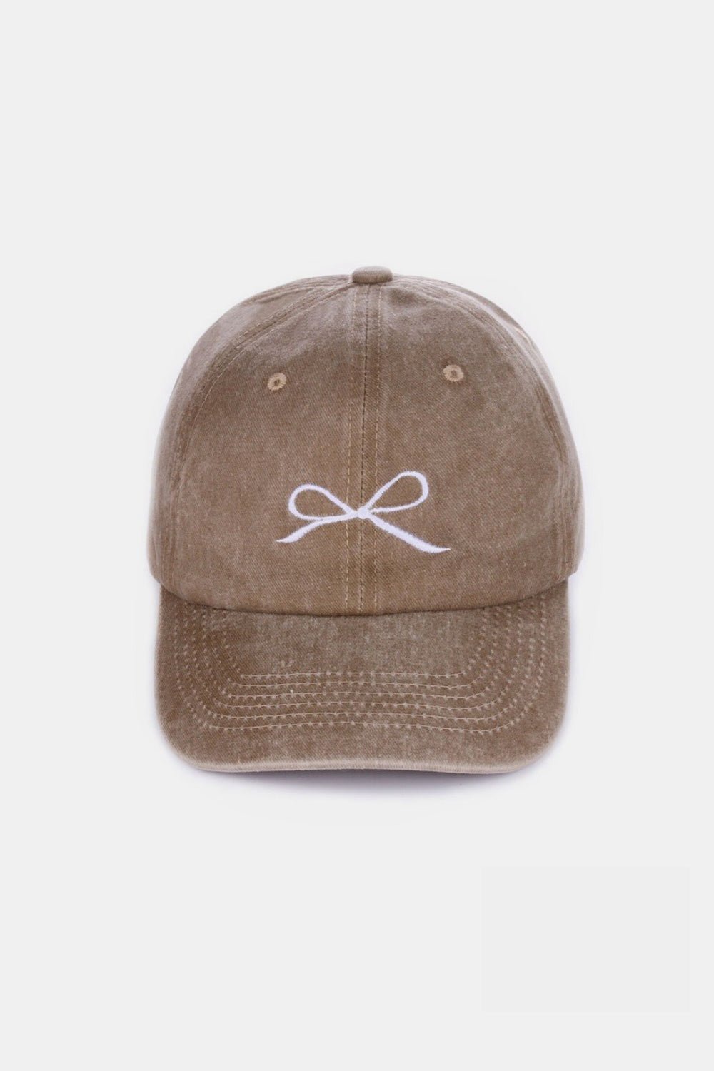 Zenana Bow Embroidered Washed Cotton Caps - Mythical Kitty Boutique