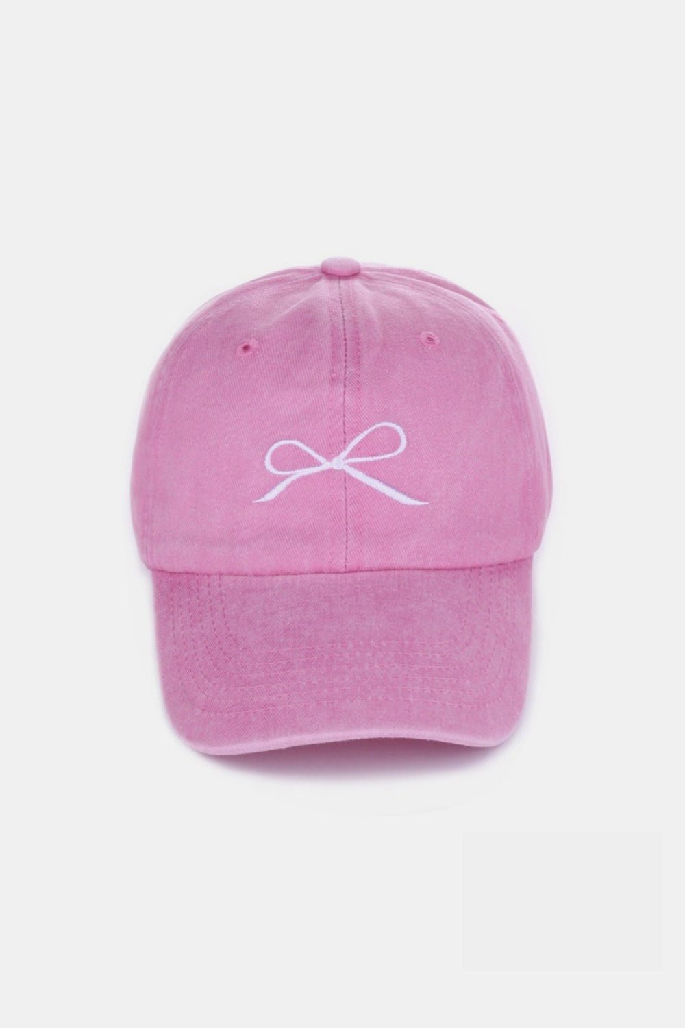 Zenana Bow Embroidered Washed Cotton Caps - Mythical Kitty Boutique