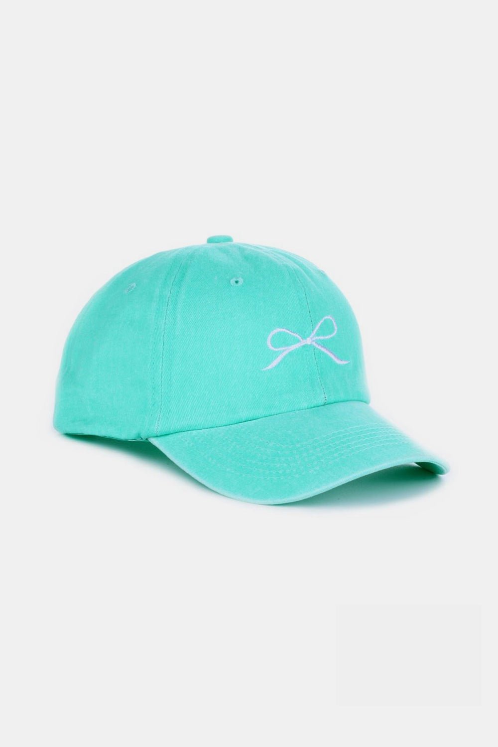 Zenana Bow Embroidered Washed Cotton Caps - Mythical Kitty Boutique