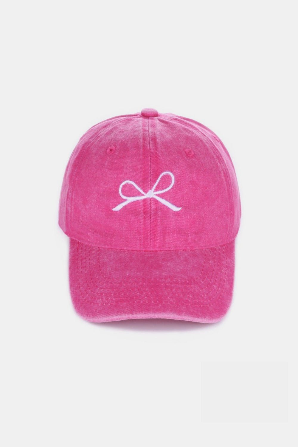 Zenana Bow Embroidered Washed Cotton Caps - Mythical Kitty Boutique