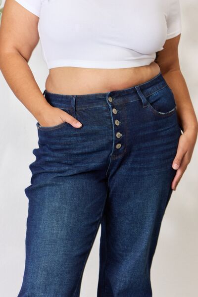 Judy Blue Button-Fly Straight Jeans - Mythical Kitty Boutique