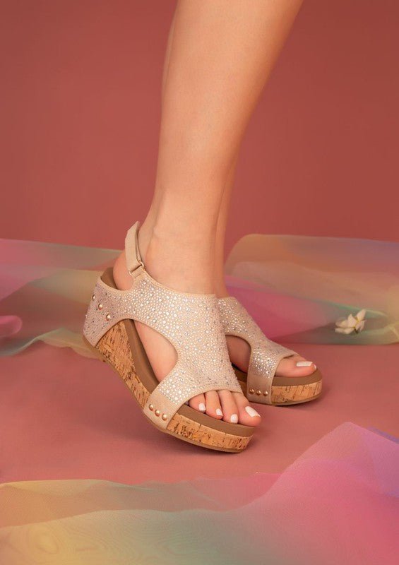 Barbara Rhinestone Covered Wedges - Mythical Kitty Boutique