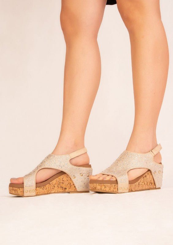 Barbara Rhinestone Covered Wedges - Mythical Kitty Boutique