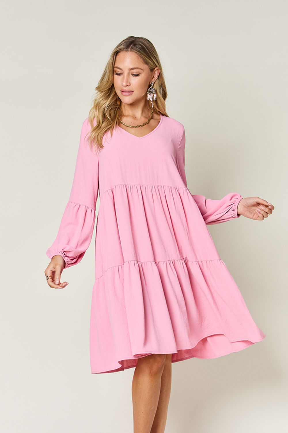 Patricia Balloon Sleeve Tiered Dress - Mythical Kitty Boutique