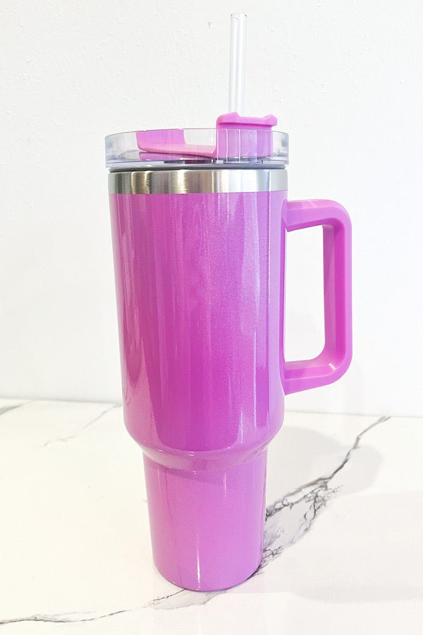 40 oz Shiny Purple Tumbler - Mythical Kitty Boutique