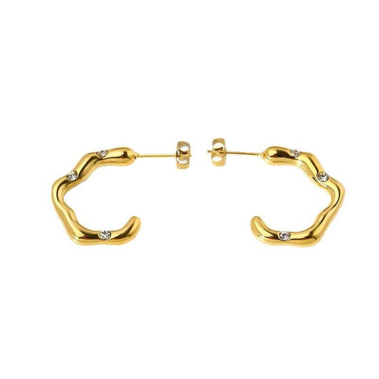 Asymmetric 18K Gold Plated Stud Earrings - Mythical Kitty Boutique