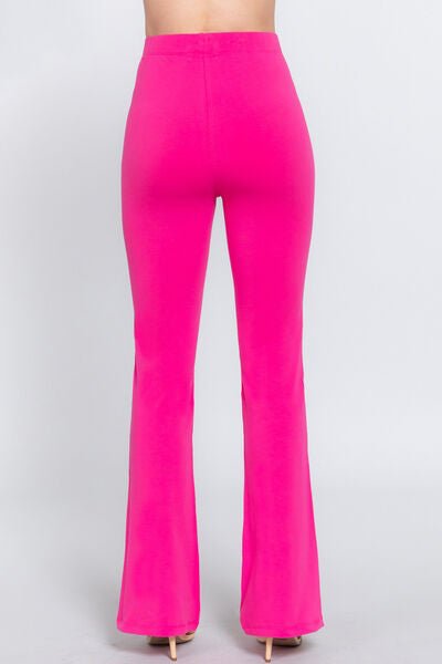 Barbara Elastic Waist Slim Flare Yoga Pants - Mythical Kitty Boutique