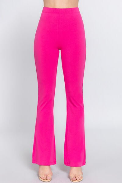 Barbara Elastic Waist Slim Flare Yoga Pants - Mythical Kitty Boutique