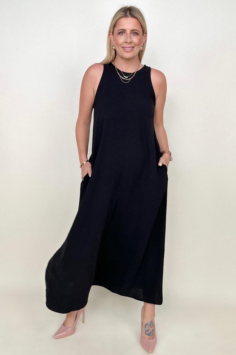 Be Stage Sleeveless Airflow A-Line Maxi Dress - Mythical Kitty Boutique