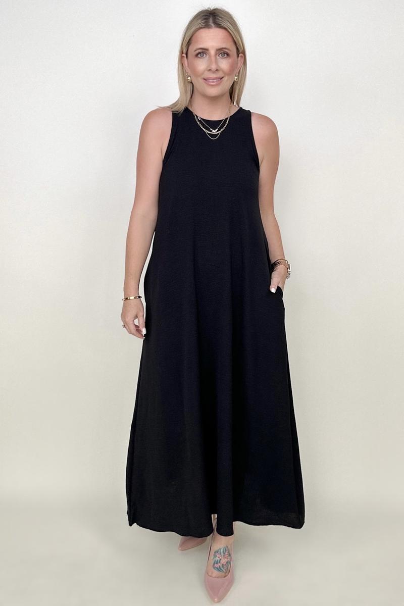 Be Stage Sleeveless Airflow A-Line Maxi Dress - Mythical Kitty Boutique