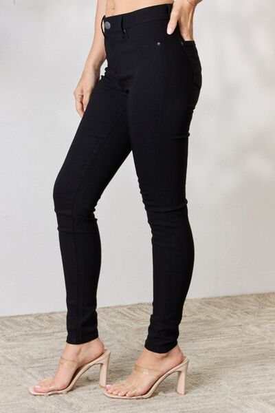 Black Hyperstretch Mid-Rise Skinny Jeans - Mythical Kitty Boutique