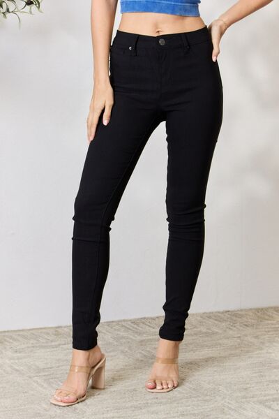 Black Hyperstretch Mid-Rise Skinny Jeans - Mythical Kitty Boutique