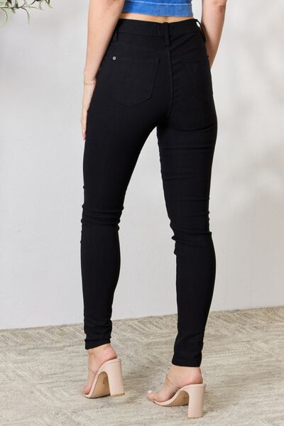 Black Hyperstretch Mid-Rise Skinny Jeans - Mythical Kitty Boutique