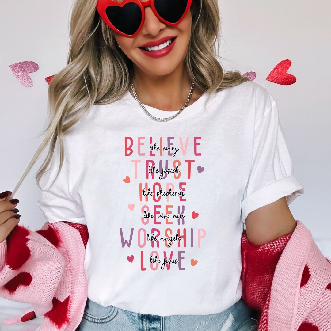 Christian Valentine Print Graphic Tee - Mythical Kitty Boutique