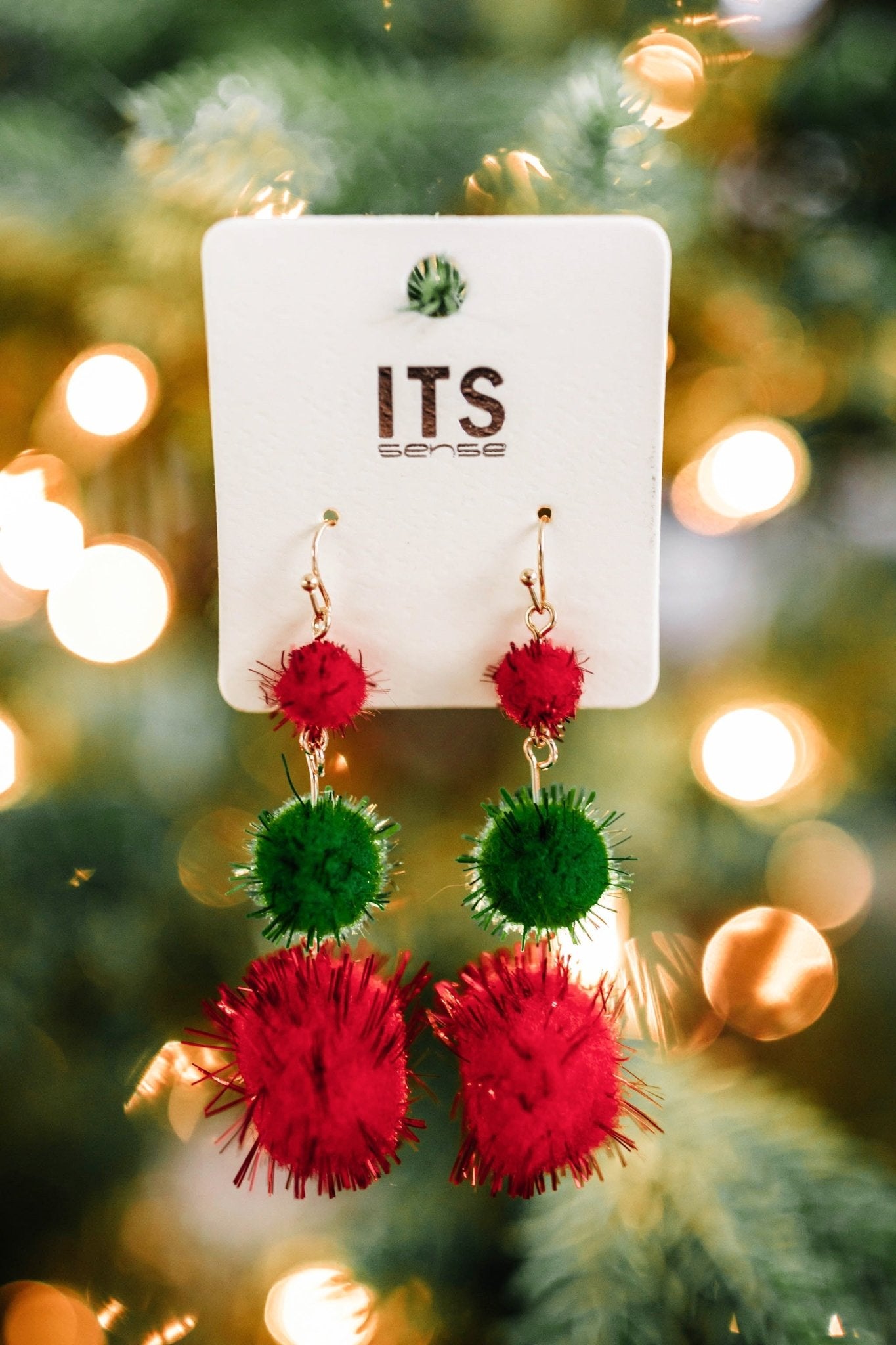 Christmas Day Pom Pom Earrings - Mythical Kitty Boutique