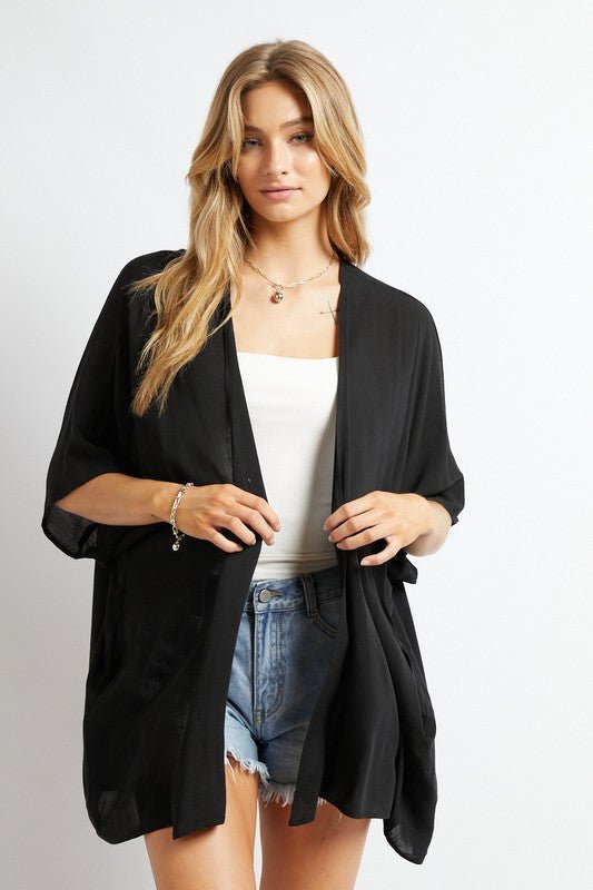 Favorite Solid Kimono Cardigan - Mythical Kitty Boutique