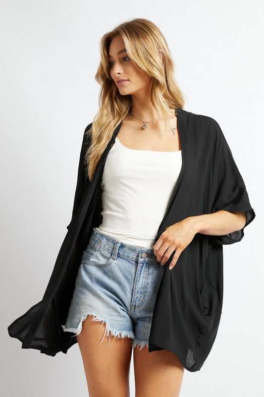 Favorite Solid Kimono Cardigan - Mythical Kitty Boutique