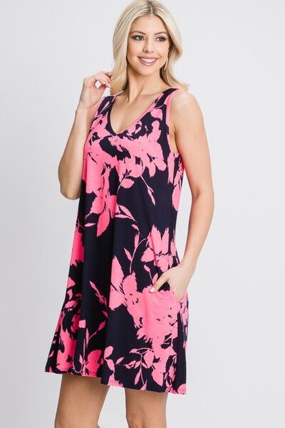 Floral Tank Dress with Pockets - Mythical Kitty Boutique