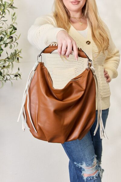 Fringe Detail Contrast Handbag - Mythical Kitty Boutique