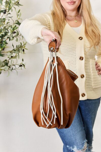 Fringe Detail Contrast Handbag - Mythical Kitty Boutique