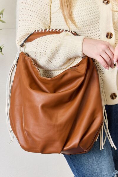 Fringe Detail Contrast Handbag - Mythical Kitty Boutique