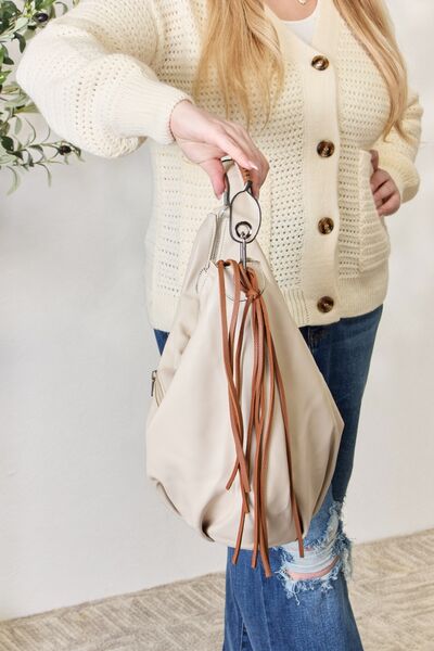 Fringe Detail Contrast Handbag - Mythical Kitty Boutique