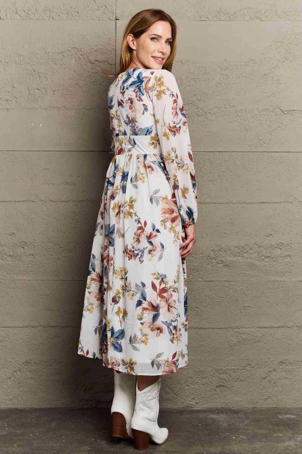 Good Day Chiffon Floral Midi Dress - Mythical Kitty Boutique