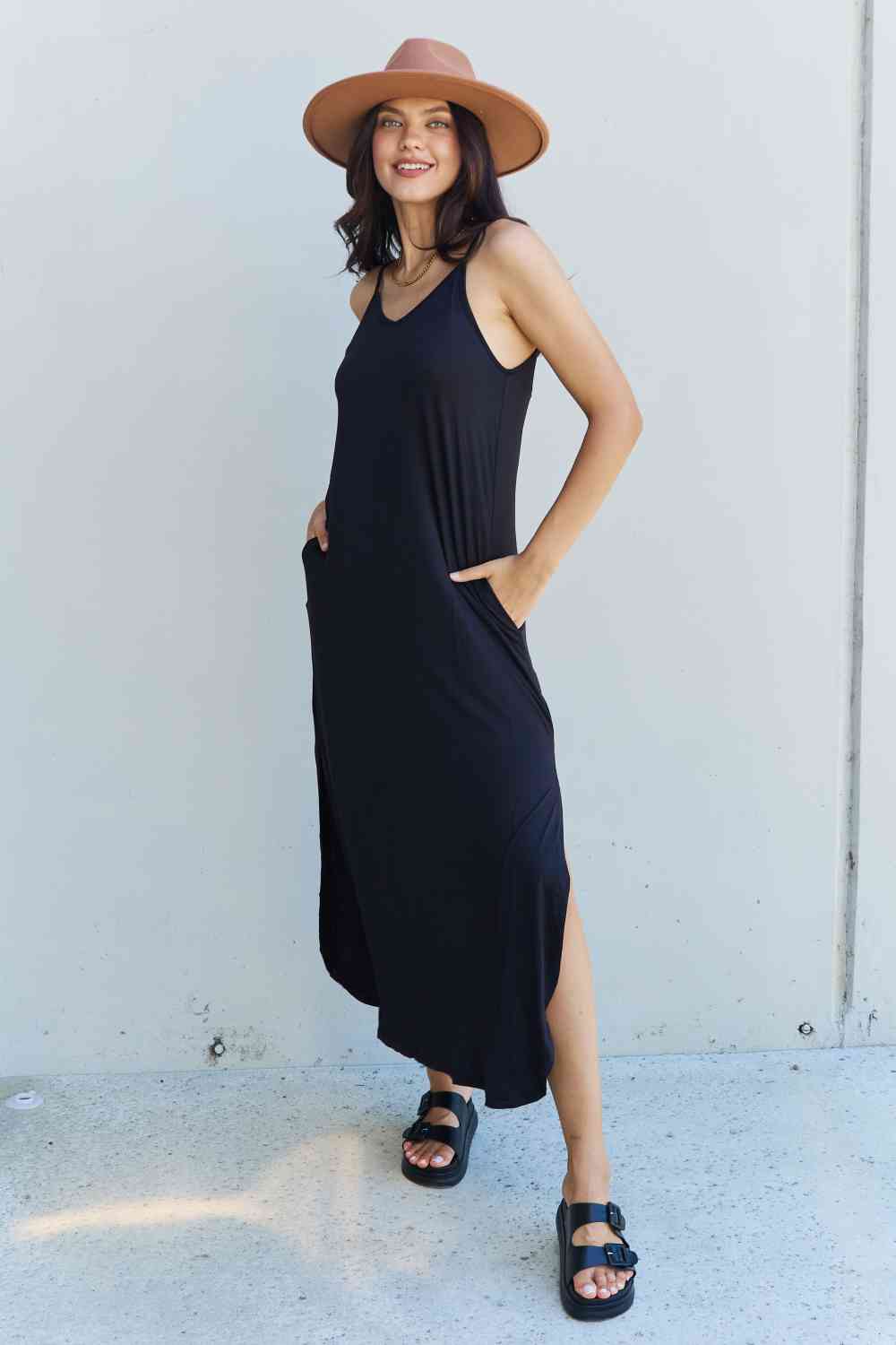 Good Energy Cami Side Slit Maxi Dress - Mythical Kitty Boutique