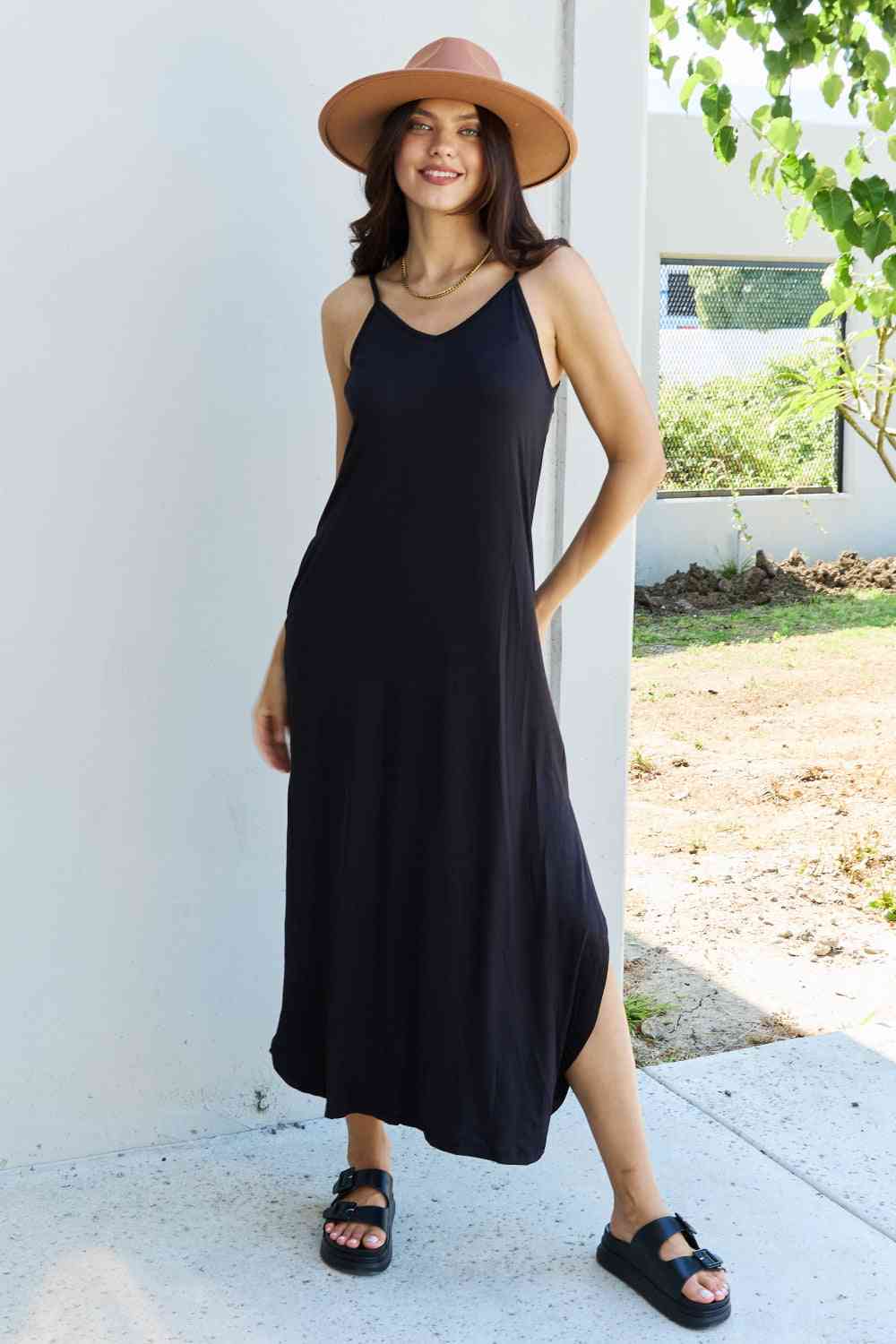 Good Energy Cami Side Slit Maxi Dress - Mythical Kitty Boutique