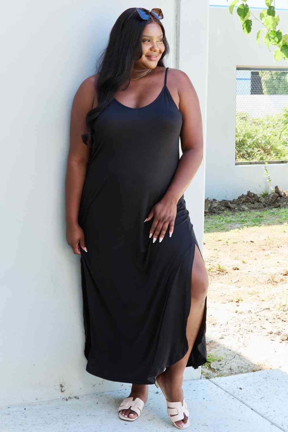 Good Energy Cami Side Slit Maxi Dress - Mythical Kitty Boutique