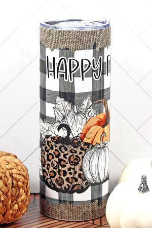 Happy Fall Y'all Pumpkins Skinny Tumbler - Mythical Kitty Boutique