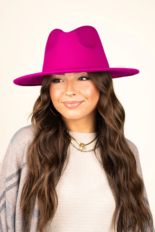 Hot Pink Felt Hat - Mythical Kitty Boutique