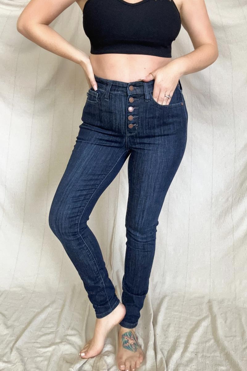 Judy Blue High Waist Dark Wash Skinny Jeans - Mythical Kitty Boutique