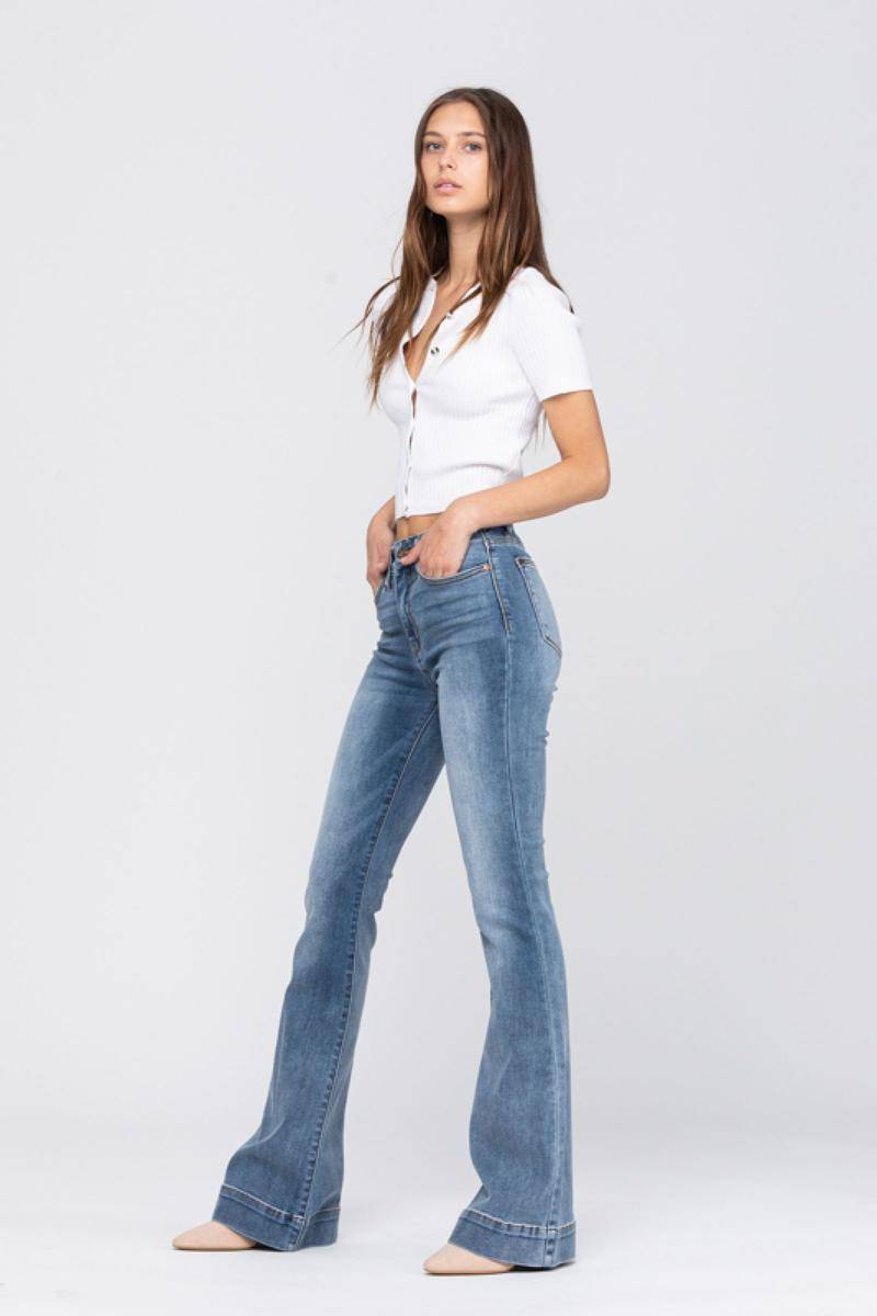 Judy Blue Mid-Rise Flare Jeans - Mythical Kitty Boutique