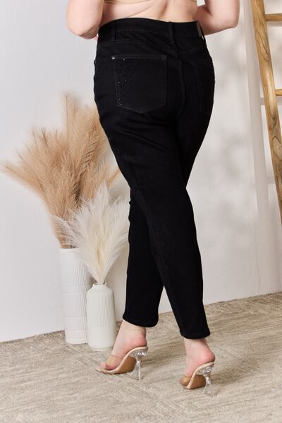 Judy Blue Rhinestone Embellished Slim Jeans - Mythical Kitty Boutique
