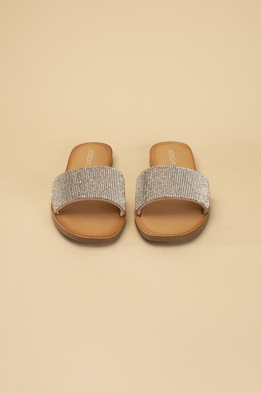 JUSTICE-S Rhinestone Slides - Mythical Kitty Boutique