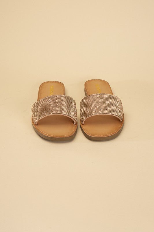 JUSTICE-S Rhinestone Slides - Mythical Kitty Boutique