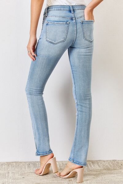 Kancan Mid Rise Y2K Slit Bootcut Jeans - Mythical Kitty Boutique