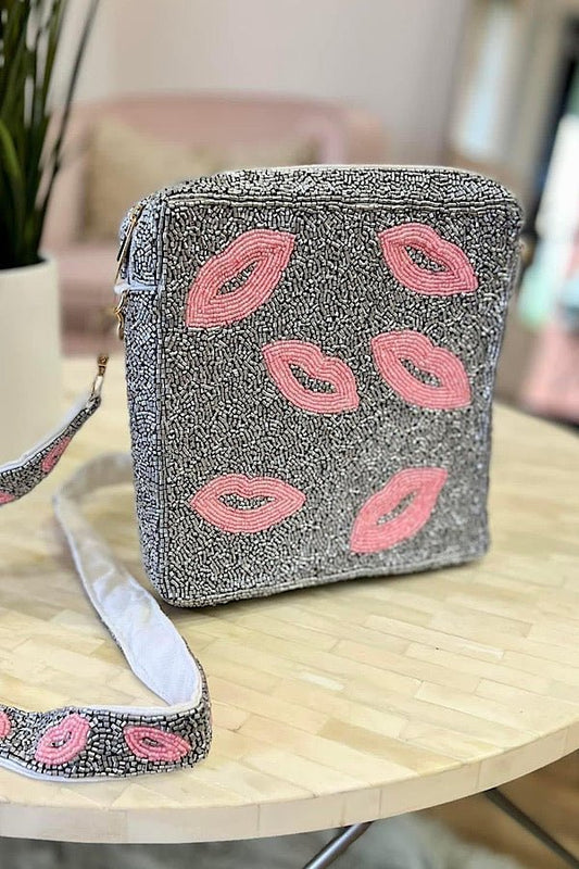 Lips Beaded Crossbody Bag - Mythical Kitty Boutique