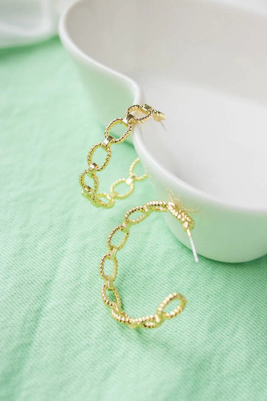 Lola C-Hoop Chain Earrings - Mythical Kitty Boutique