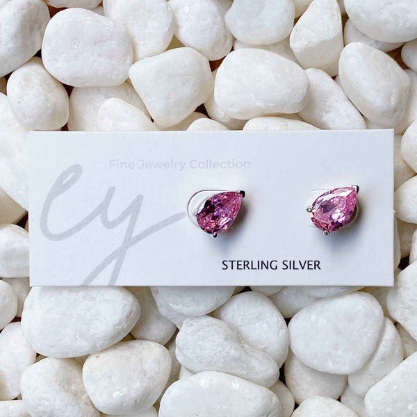 Luxe Teardrop Sterling Silver Stud Earrings - Mythical Kitty Boutique