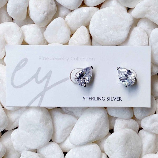 Luxe Teardrop Sterling Silver Stud Earrings - Mythical Kitty Boutique